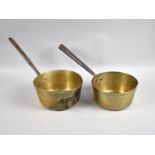 Two Late 19th/ Early 20th Century Brass Saucepans with Iron Handles