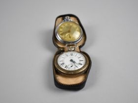 A Modern Pocket Watch, Back Plate Decorated in Relief with Seated Artist Painting together with a