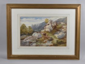 A Framed Watercolour Depicting Mountain Ridge, 39x25cms