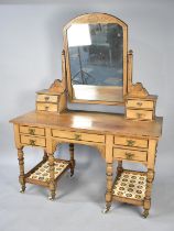An Aesthetic Movement Dressing Table, Base with Centre Long Drawer Flanked by Two Short Drawers