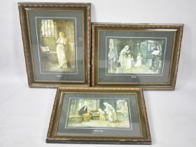 Three Framed Edwardian Religious Prints, Hope, Charity and Faith