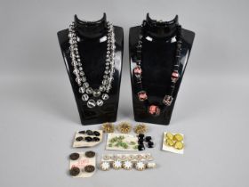 Three Good Quality Early 20th Century Cut Glass Bead Necklaces together with a Collection of Similar