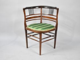 A Late Victorian/Edwardian String Inlaid Corner Chair, Condition Issues