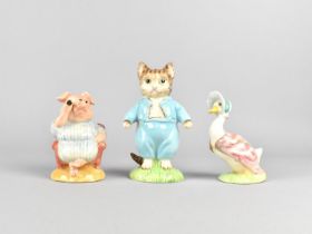 Three Beatrix Potter Figures to Comprise Border Fine Arts Little Pig, Royal Albert Tom Kitten and