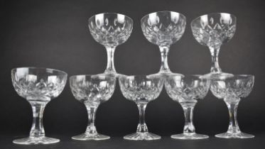 A Set of Eight Nice Quality Cut Glass Coupes, 13cm high and 10cm Diameter
