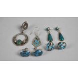 A Collection of Various Silver and White Metal Mounted Earrings to include Two Pairs of Turquoise,