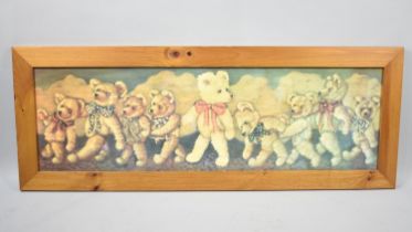 A Large Nursery Print of Teddy Bears, 128x48cms