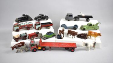 A Collection of Various Repainted Diecast Playworn Toys, Farm Animals Etc