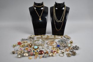 A Collection of Vintage Jewellery to include Clip on Earrings, Bracelets, Brooches Etc