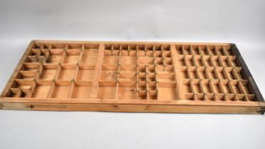 A Single Wooden Printing Tray, 38x87cms