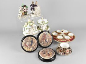 A Collection of Ceramics to Comprise Royal Crown Derby Imari Cup and Saucer, Porcelain Egg Cup Stand