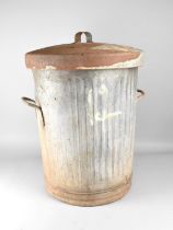 A Galvanised Iron Waste Bin