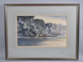 A Framed Watercolour Depicting Lake Scene by Gordon Dale, 35x22cms