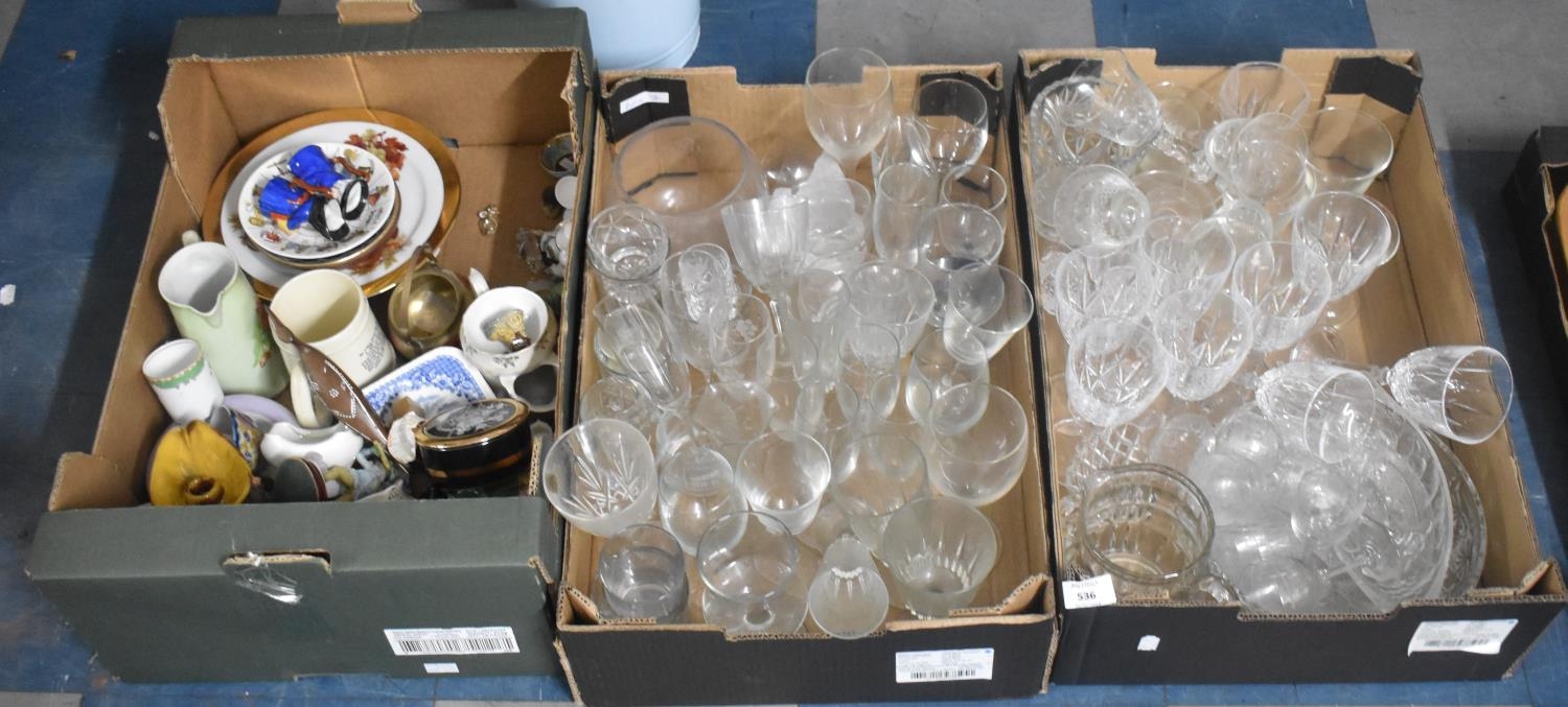 A Collection of Various Vintage Glassware and a Box of Various Ceramics