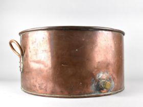 A Late 19th/Early 20th Century Circular Copper Boiler with Two Carrying Handles, 46cms Diameter