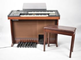 A Late 20th Century Yamaha Electone HC-4W Electric Organ, Working Order, Complete with Stool