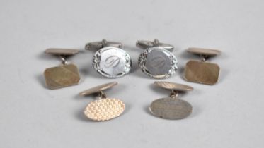 Three Pairs of Silver Cufflinks