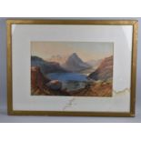 A Framed Watercolour Depicting Mountain Lake by H Herman, 1866, 49x32.5cms, Please note: Mount Water