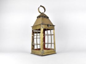 A Brass Unglazed Lantern, Condition Issues, 41cms High