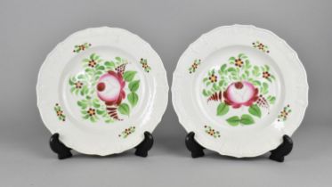 Two 19th Century Rogers Soft Paste Plates, King's and Queen's Rose Decoration and Moulded Border,