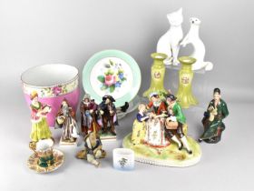 A Collection of Various Ceramics to Comprise Continental Porcelain Figure Group, Capo Di Monte