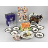 A Collection of Ceramics to Comprise Goebel Figures, Heavy Horse, Cut Glass Tumblers etc