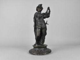 A 19th Century Bronzed Spelter Figure of a Minstrel After Poitevin, 30.5cms High