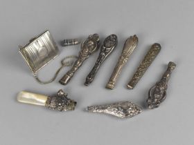 A Collection of Various Silver Handles etc Most with Ornate Decoration