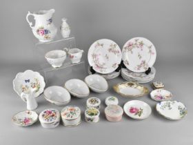 A Collection of Ceramics to Comprise Set of Nine Haviland & Co. Limoges Porcelain Floral Decorated