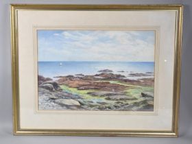 A Framed Watercolour by James Airken, Perwick Bay, Port St. Mary, 49x34.5cms