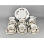 A Royal Kent Rose Banded Tea Set to Comprise Cake Plate, Six Cups, Six Saucers, Six Side Plates,