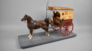 A Late 20th Century Scratch Built Model of a Traders Wagon with Horse, Condition Issues, Painted