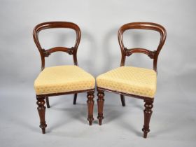 A Set of Six Late Victorian Mahogany Framed Balloon Back Dining Chairs