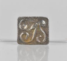 A Mid 20th Century Silver Brooch with Embossed Monogram JS on Hand Beaten Ground by Paul P Gutfreund