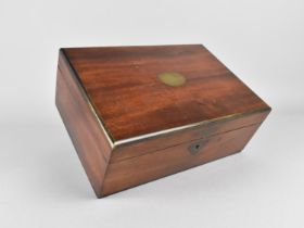 A Late 19th Century Mahogany Work Box, Hinged Lid to Fitted Interior with Removable Tray, 23cms Wide