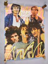 A Vintage Printed Coloured Poster for The Rolling Stones European Tour 1982, Condition issues