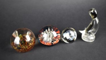 Three Various Paperweights to comprise c.1984 Venetian and Caithness 'Moonflower' Together with a