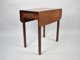 An Edwardian Mahogany Drop Leaf Occasional Table on Square Supports, 71cms Wide