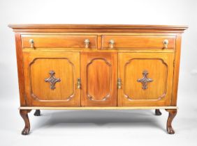 An Edwardian Mahogany Sideboard with Two Drawers over Cupboards, Claw and Ball Feet, 152cms Wide