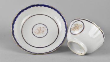 An 18th/19th Century Chinese Porcelain Export Monogrammed Tea Bowl and Saucer Decorated with