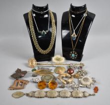 A Collection of Various Vintage Costume Jewellery to include Brooches, Bracelets, Clip on Earrings