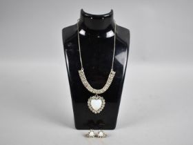 A Cased Suite of Vintage Jewellery, Probably 1950s, Comprising Faux Moonstone and Rhinestone