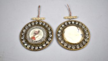 A Pair of Early 20th Century Hanging Jewelled Frames with Suspension T-Bar Supports, 5.75cms