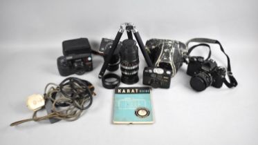 A Collection of Various Vintage Cameras to include Nikon, Rollei B35, Agfamatic 300 together with