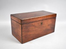 A Late 19th Century Mahogany Two Division Tea Caddy with Centre Glass Mixing Bowl, 30cms Wide