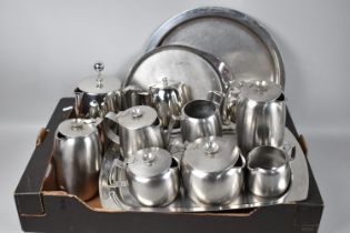 A Collection of Various Old Hall and Other Stainless Steel Teawares