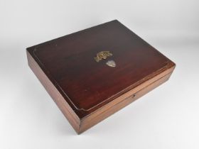 A Late 19th Century Mahogany Rectangular Box, Perhaps Canteen or Pistol Box, 47x37x10cms High
