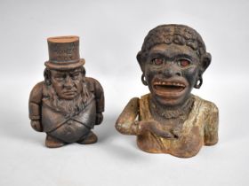 A Vintage Cast Iron American Novelty Money Bank, "Dinah" and a Late 19th Century Cast Novelty