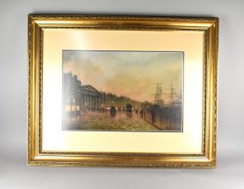 A Gilt Framed Print, The Old Custom House Liverpool Looking South by Atkinson Grimshaw, Details