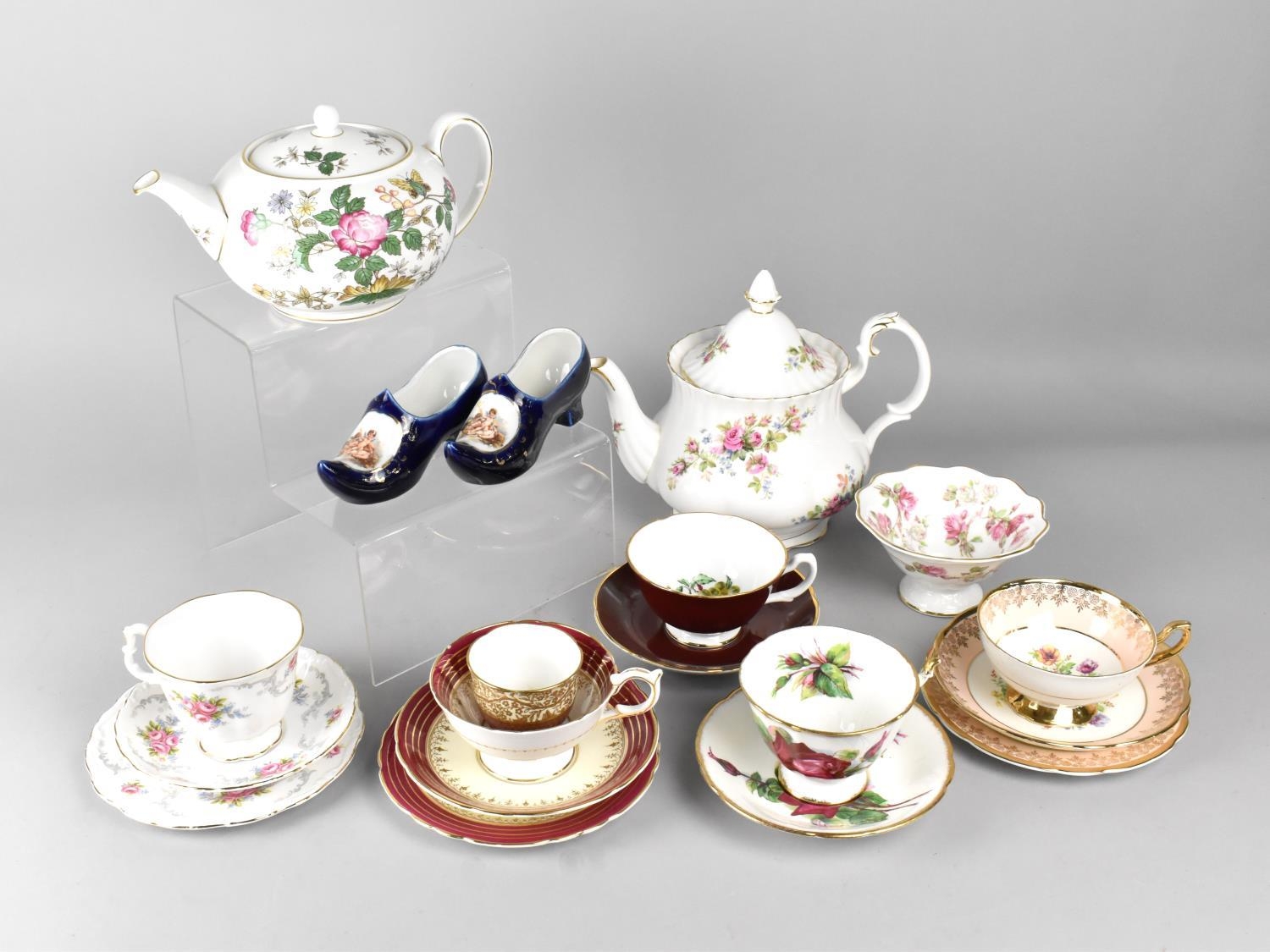 A Collection of Various Teawares to Comprise Cups and Saucers to Include Examples by Aynsley,